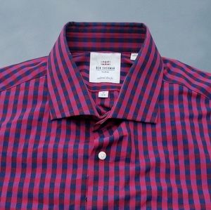 New Ben Sherman N.W.T. red % blue checkered sz. 17